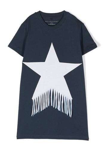 Stella McCartney Kids star-print fringe-detail dress - Blu