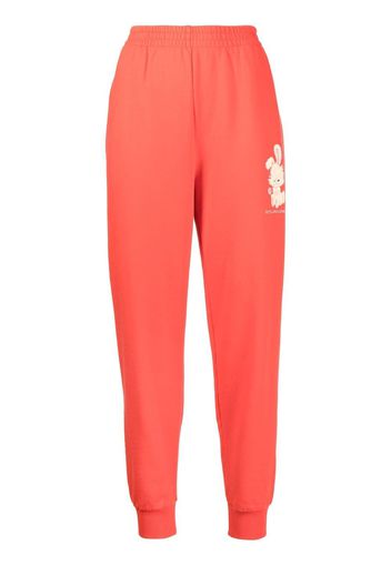 Stella McCartney Pantaloni sportivi con stampa grafica - Rosso