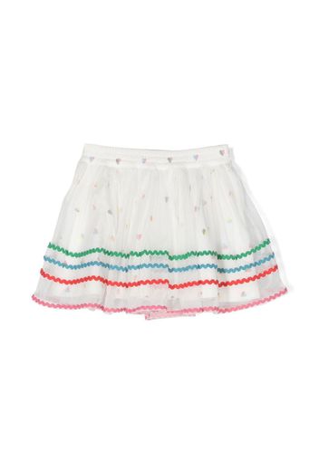 Stella McCartney Kids heart-print tutu skirt - Bianco