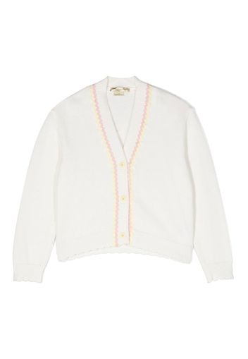 Stella McCartney Kids ribbed-knit V-neck cardigan - Bianco