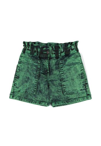 Stella McCartney Kids acid-wash denim shorts - Verde