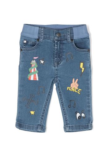 Stella McCartney Kids graphic-print denim jeans - Blu