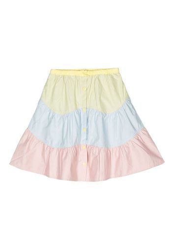 Stella McCartney Kids tiered striped skirt - Giallo