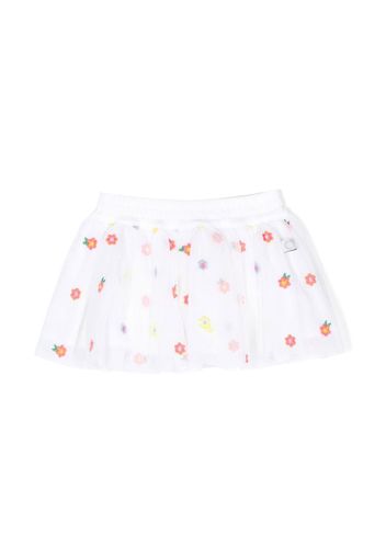 Stella McCartney Kids floral-embroidered skirt - Bianco