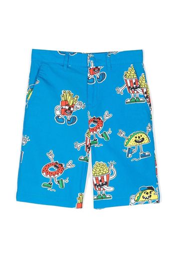 Stella McCartney Kids graphic-print chino shorts - Blu