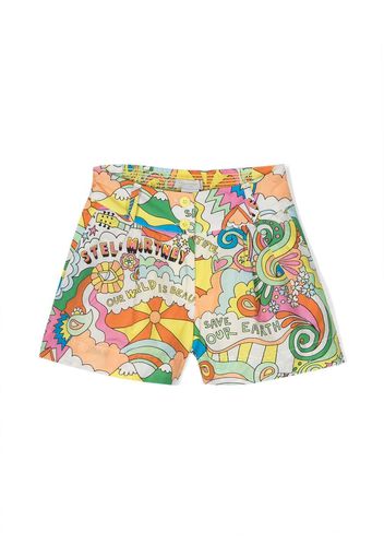 Stella McCartney Kids graphic-print pleated shorts - Giallo