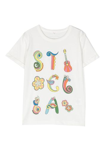 Stella McCartney Kids logo-print cotton T-shirt - Bianco