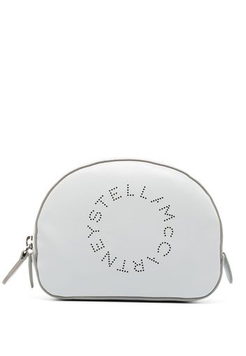 Stella McCartney perforated logo make-up bag - Blu