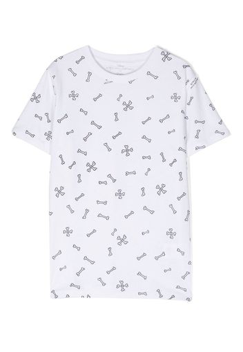 Stella McCartney Kids bones-print cotton T-shirt - Bianco