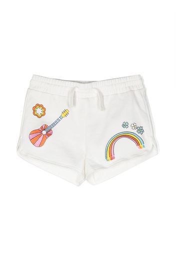 Stella McCartney Kids graphic-print cotton shorts - Bianco