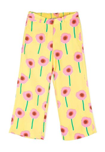 Stella McCartney Kids floral-print wide-leg trousers - Giallo