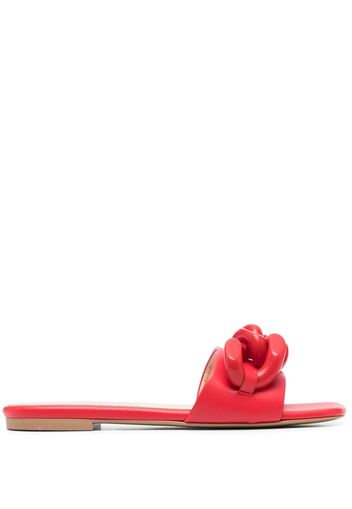 Stella McCartney chain-link detail slides - Rosso