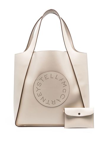 Stella McCartney Stella Logo square tote bag - Toni neutri