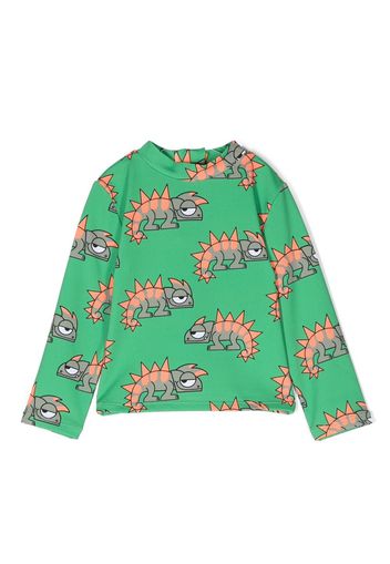 Stella McCartney Kids lizard-print long-sleeve top - Verde