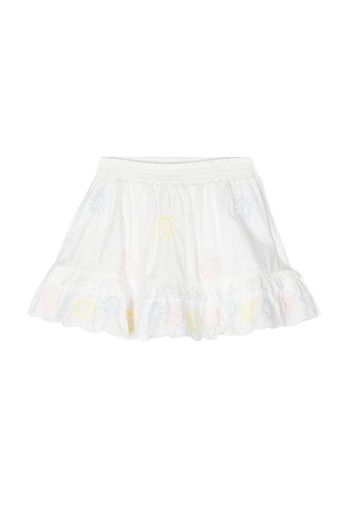 Stella McCartney Kids embroidered ruffle skirt - Bianco