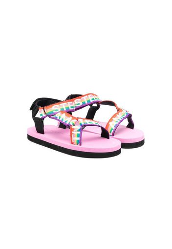 Stella McCartney Kids logo-print touch-strap sandals - Rosa