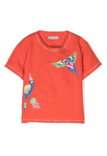 Stella McCartney Kids bird-print T-shirt - Rosso