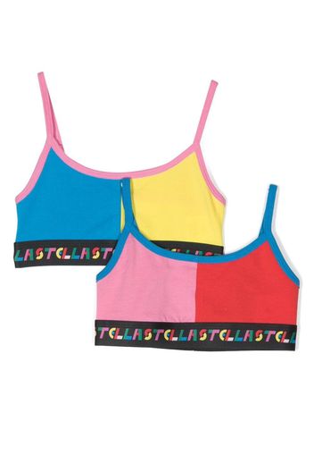 Stella McCartney Kids colour-block logo band bra - Giallo