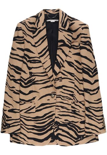 Stella McCartney tiger-print double-breasted blazer - Toni neutri