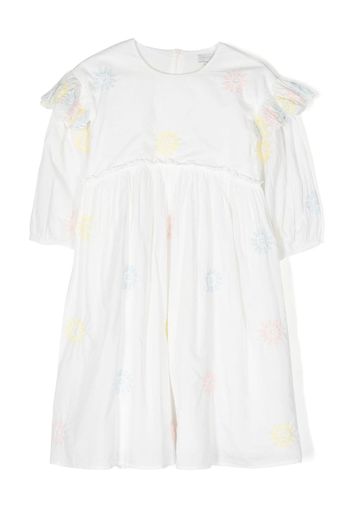 Stella McCartney Kids floral-embroidered cotton dress - Bianco