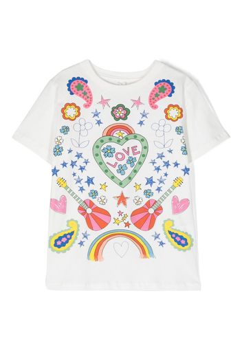 Stella McCartney Kids graphic-print cotton T-shirt - Bianco