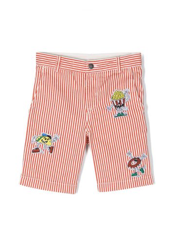 Stella McCartney Kids striped cotton shorts - Rosso