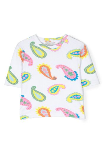 Stella McCartney Kids abstract-print cotton T-shirt - Bianco