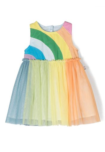 Stella McCartney Kids rainbow-striped tulle dress - Giallo