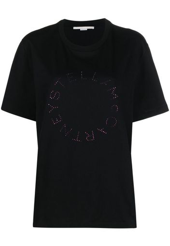 Stella McCartney rhinestone-logo short-sleeved T-shirt - Nero