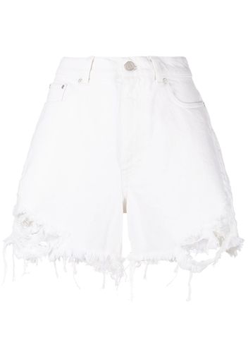 Stella McCartney Shorts denim con effetto vissuto - Bianco