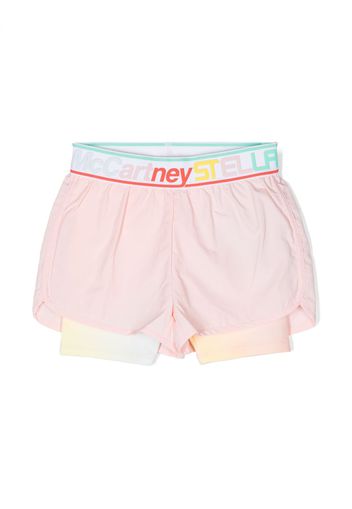 Stella McCartney Kids logo-waistband shorts - Rosa