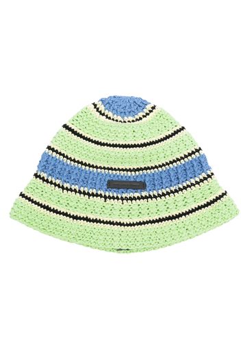 Stella McCartney crochet knit cotton bucket hat - Verde