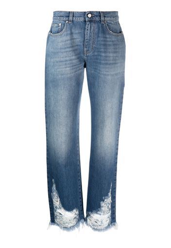 Stella McCartney logo-patch straight-leg jeans - Blu