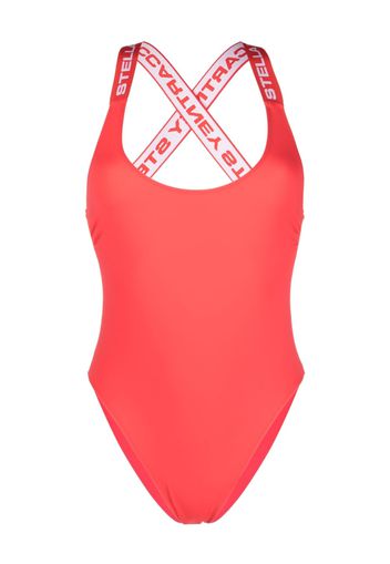 Stella McCartney logo-strap swimsuit - Rosso