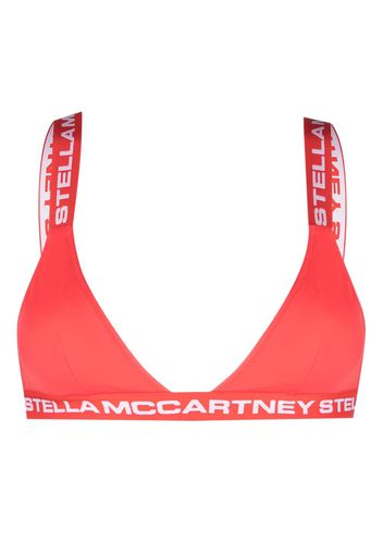 Stella McCartney logo-embellished bralette bikini top - Rosso