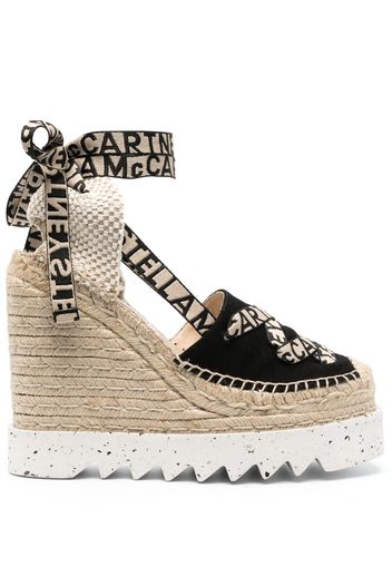 Stella McCartney Gaia Canvas 140mm wedge espadrilles - Nero