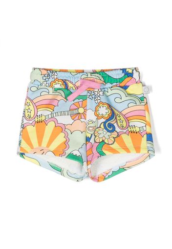 Stella McCartney Kids graphic-print cotton shorts - Giallo