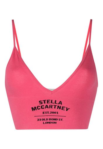 Stella McCartney logo intarsia-knit ribbed bra - Rosa