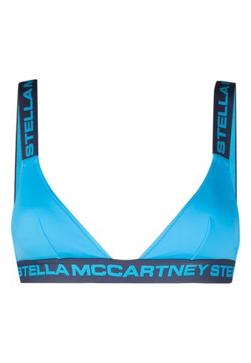 Stella McCartney logo-embellished bralette bikini top - Blu