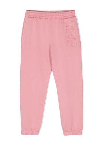 Stella McCartney Kids embossed-logo cotton track pants - Rosa