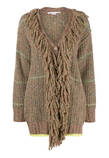 Stella McCartney cable-knit tweed cardi-coat - Marrone