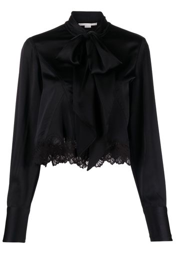 Stella McCartney pussy-bow long-sleeve blouse - Nero