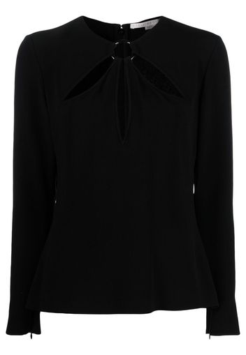 Stella McCartney Blusa a maniche lunghe con inserti - Nero