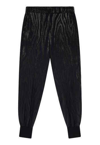 Stella McCartney wood-grain effect tapered trousers - Nero