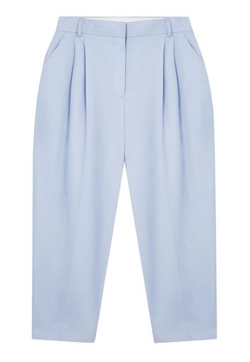 Stella McCartney pleated cropped-leg trousers - Blu