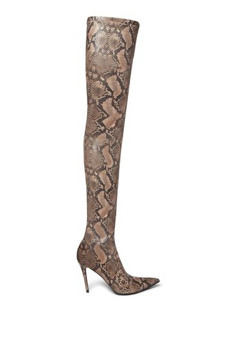 Stella McCartney Stivali Stella Iconic con stampa pelle di serpente - Marrone