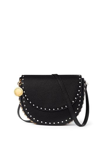 Stella McCartney Frayme Grainy Studded Medium Flap Shoulder Bag - Nero