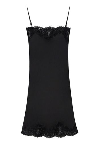 Stella McCartney Guipere Lace Trim Double Satin Cocktail Dress - Nero