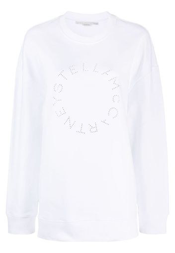 Stella McCartney rhinestone-embellished logo sweatshirt - Bianco