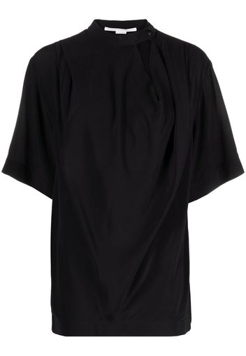 Stella McCartney draped silk blouse - Nero